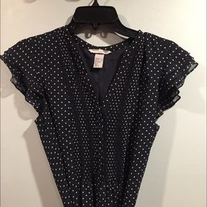 H&M Navy Polka Dot Dress EUC